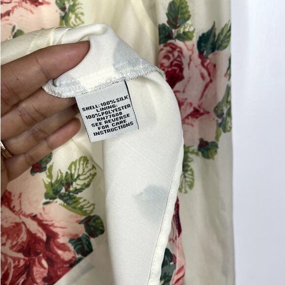 J. Peterman New Era English Blouse ivory, pink 6 - Picture 3 of 8